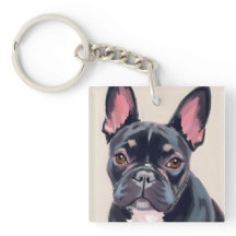 Pintura de mascota en acuarela de perro Bulldog Fr