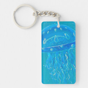 Llavero Pintura de Medusa Azul