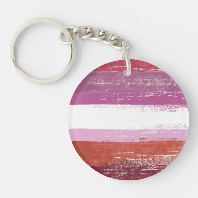Llavero Pintura de Orgullo Lesbiano (Frente)