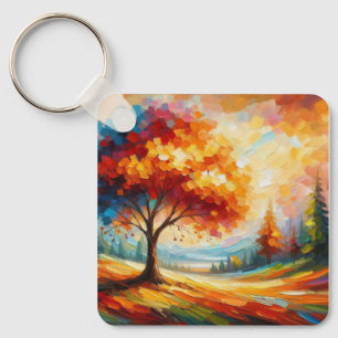 Llavero Pintura de paisajes con colores brillantes