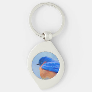 Llavero Pintura de pájaro azul - Arte original de aves