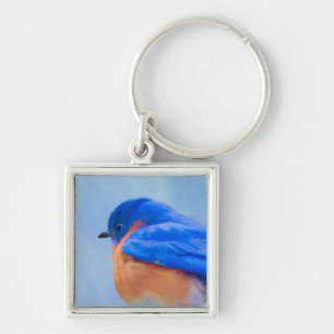 Llavero Pintura de pájaro azul - Arte original de aves