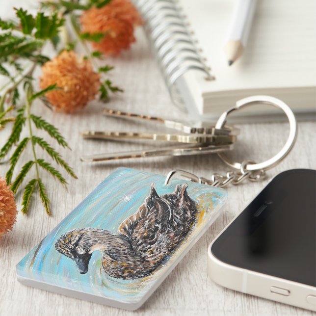 Llavero Pintura de pato mallard femenina (Frente Derecha)