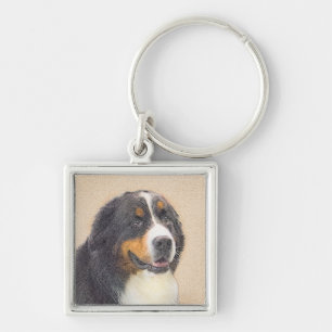 Llavero Pintura de perro de montaña de Bernese - Arte de p
