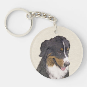 Llavero Pintura de perro de montaña de Bernese - Arte de p