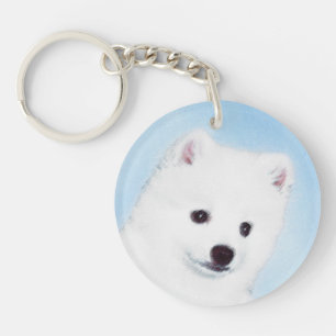 Llavero Pintura de perro esquimal estadounidense - Arte de