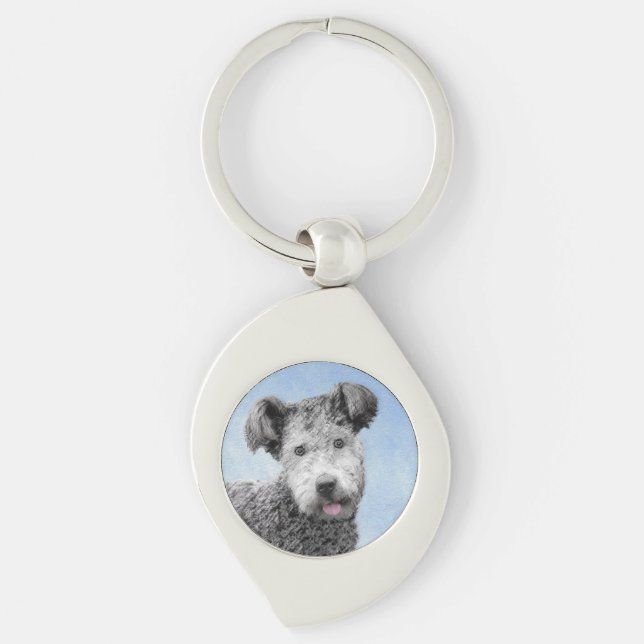 Llavero Pintura de Pumi - Arte de Perro Original. (Anverso)