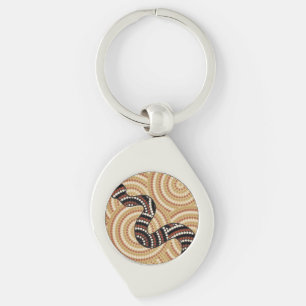 Llavero Pintura de punto de serpiente aborigen