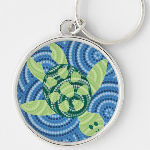 Llavero Pintura de punto de tortuga aborigen