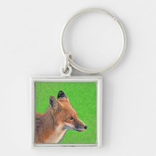 Llavero Pintura de Red Fox - Arte de vida salvaje original