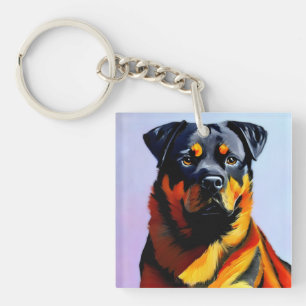 Llavero Pintura de Rottweiler