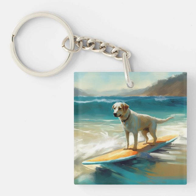 Llavero Pintura de surf de Anatolian Shepherd Beach (Frente)