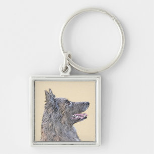 Llavero Pintura de Tervuren belga - Arte de perro original