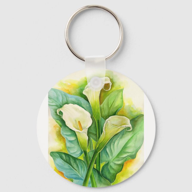 Llavero Pintura de tres Cala Lilies - Multi (Anverso)