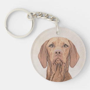 Llavero Pintura de Vizsla - Arte Perro Original.
