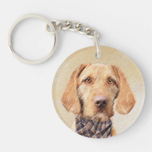 Llavero Pintura de Vizsla con cabello alambrado - Arte Per