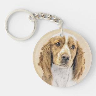 Llavero Pintura de Welsh Springer Spaniel - Arte de Perro 