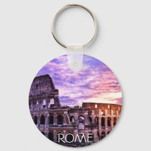 Llavero Pintura del Coliseo en Roma al atardecer