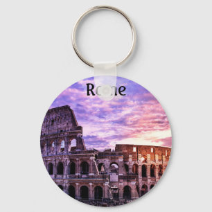 Llavero Pintura del Coliseo en Roma al atardecer