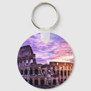 Llavero Pintura del Coliseo en Roma al atardecer