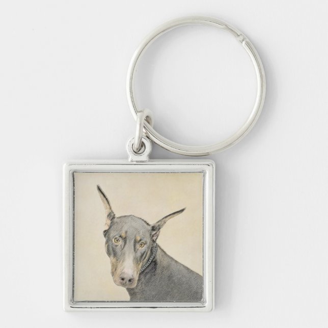 Llavero Pintura Doberman Pinscher - Original Dog Art (Frente)