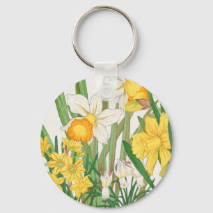 Llavero Pintura en bloque de madera de narciso, Tanigami K