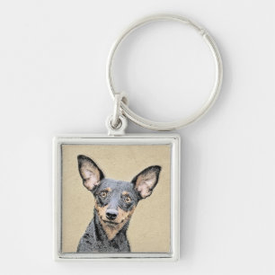 Llavero Pintura en miniatura de Pinscher Cute arte origina