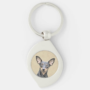 Llavero Pintura en miniatura de Pinscher Cute arte origina