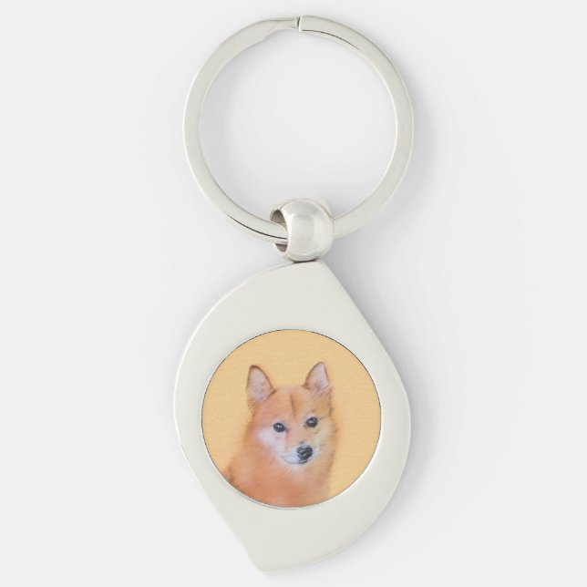 Llavero Pintura finlandesa de Spitz - Arte de perro origin (Anverso)