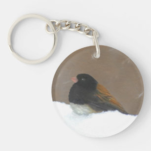 Llavero Pintura Junco de Ojos Oscuros - Arte de pájaro ori