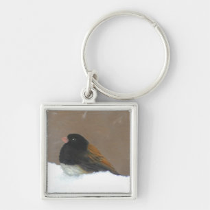 Llavero Pintura Junco de Ojos Oscuros - Arte de pájaro ori