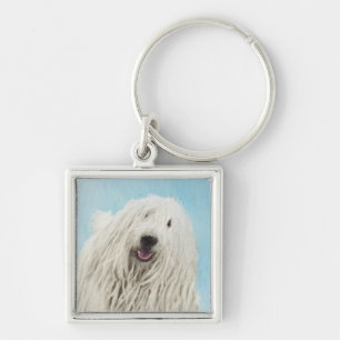 Llavero Pintura Komondor - Arte Perro Original Cuto