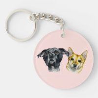 Pintura linda de la acuarela de los perros