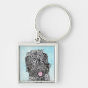 Llavero Pintura negra del territorio ruso - Perro original