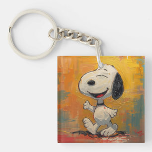 Llavero Pintura Pop Art de Perro Beagle Alegre