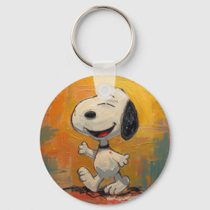 Llavero Pintura Pop Art de Perro Beagle Alegre