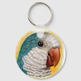 Llavero Pintura realista del loro cuáquero
