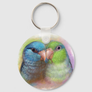 Llavero Pintura realista del loro pacífico del parrotlet