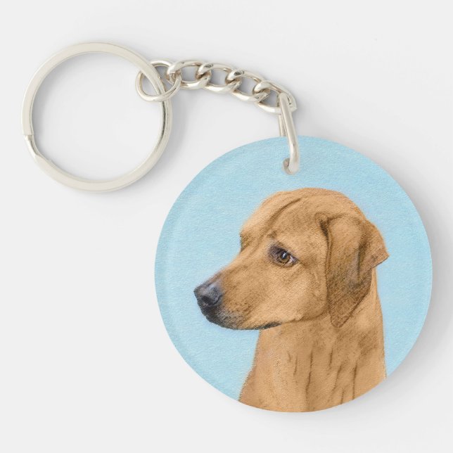 Llavero Pintura Ridgeback Rhodesiana - Arte Perro Original (Frente)