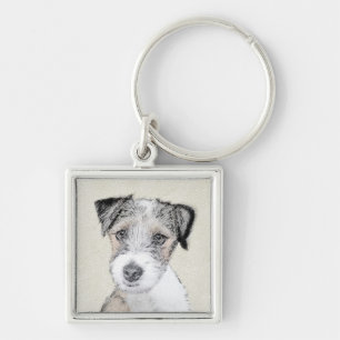 Llavero Pintura Rusell Terrier - Arte Perro Original