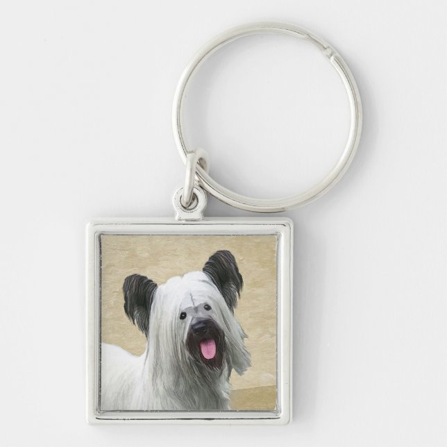 Llavero Pintura Skye Terrier - Arte Perro Original. (Frente)
