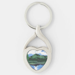 Llavero Pintura y lago de Keychain metalizado Mt Tamalpais