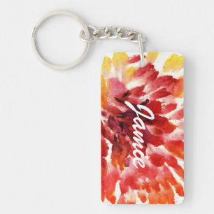 Llavero Pinturas florales abstractas 5 de la acuarela