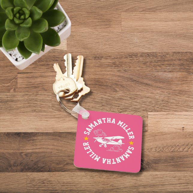 Llavero Piper Cub Airplane Not Your Co-Pilot Pink Custom (Subido por el creador)