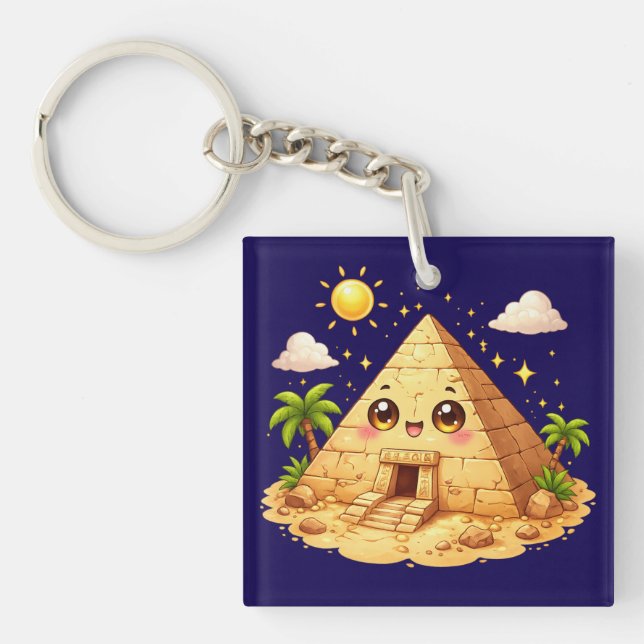 Llavero Pirámide de Egipto Kawaii (Frente)