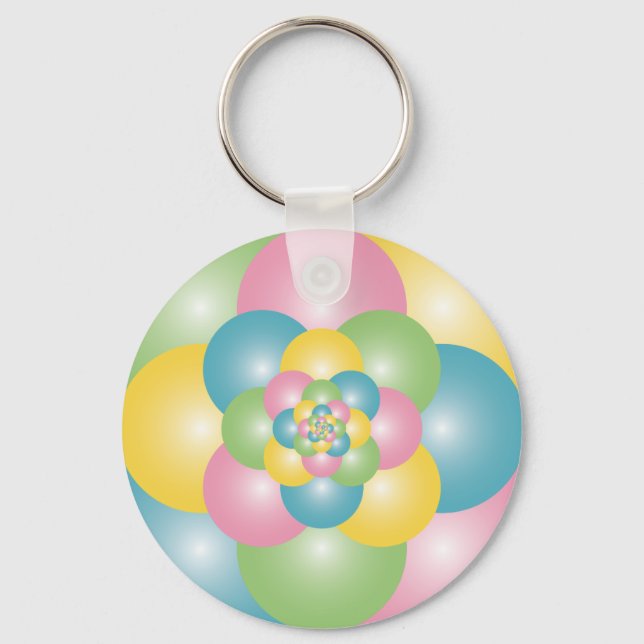 Llavero Pirámide de globos de colores (Anverso)