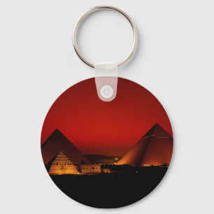Llavero Pirámides en puesta de sol roja