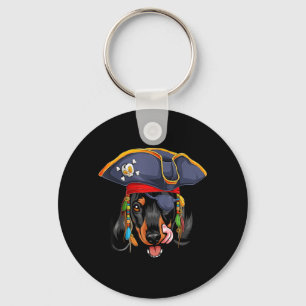Llavero Pirata Dachshund Negro Divertido Perro Wiener Hall