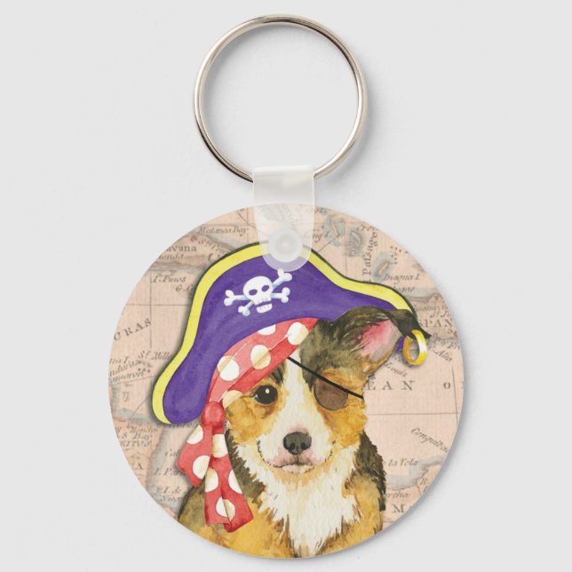 Llavero Pirata de Pembroke Welsh Corgi (Anverso)