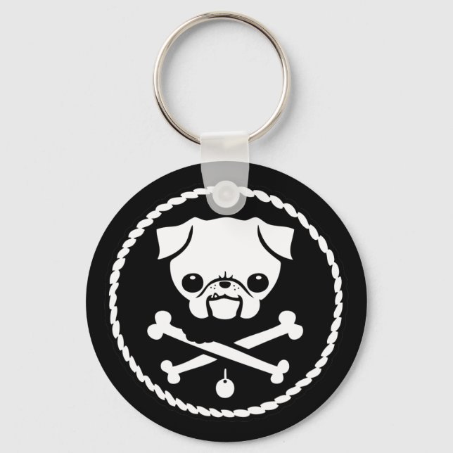 Llavero Pirata Pug (Anverso)